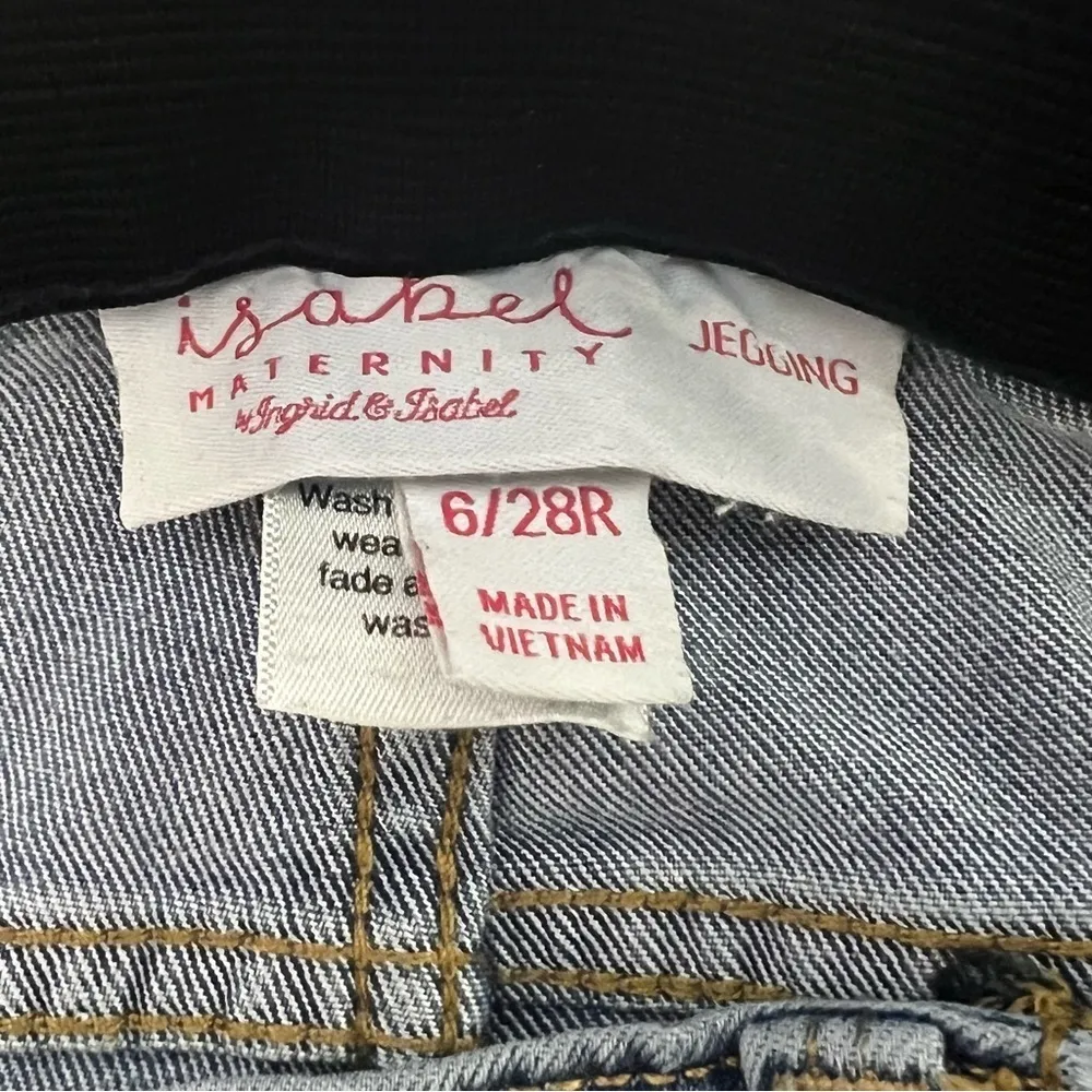 Isabel Maternity Low Rise Under Belly Brushed Back Skinny Jegging Size 6/28 R - Image 9