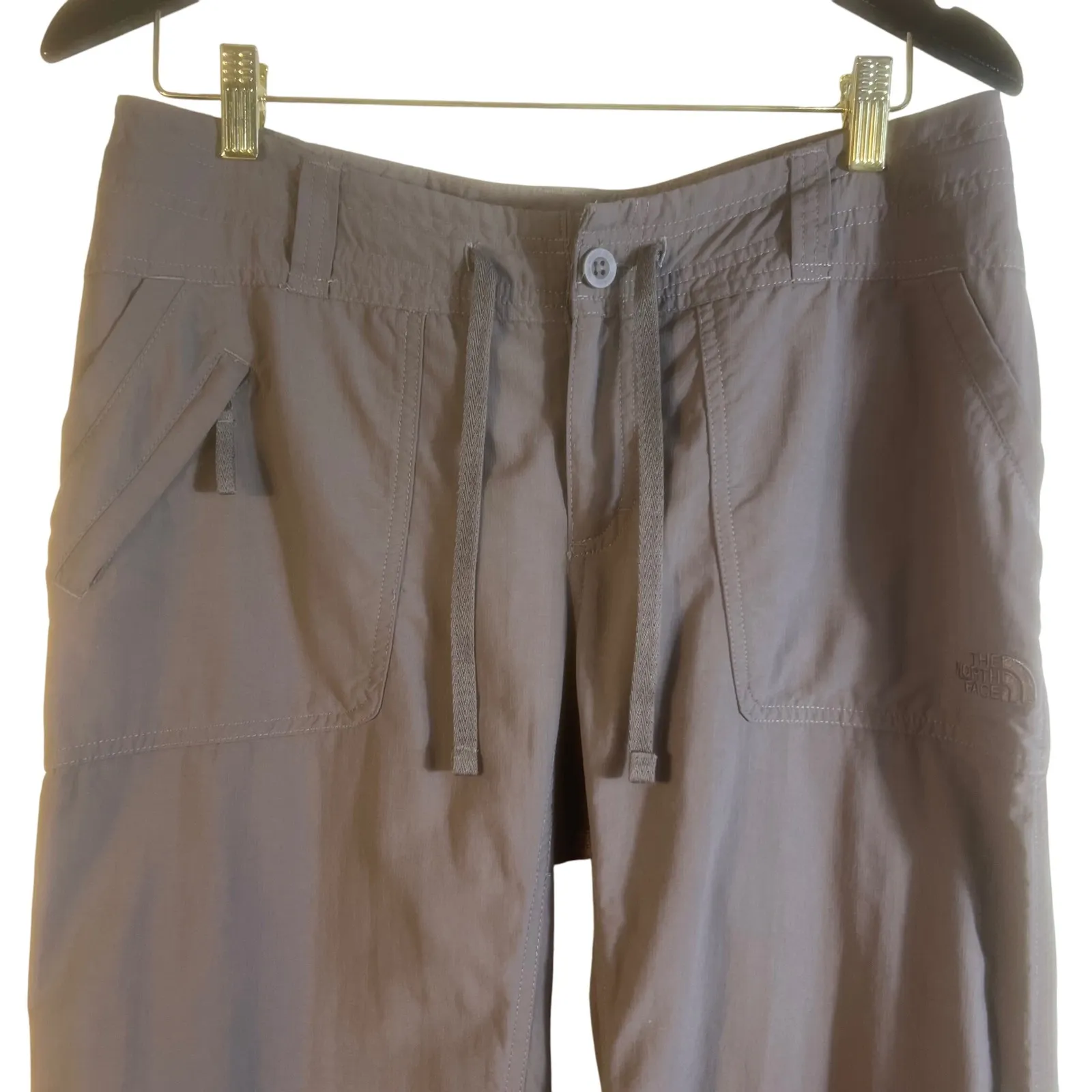 The North‎ Face Women's Nylon Outdoor Hiking Pants Gray Drawstring Pockets  8 - Image 2