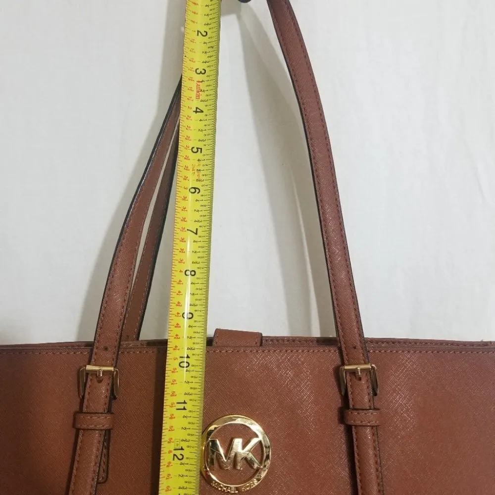 Michael Kors saffiano leather large Jet Set Tote Brown - Image 15