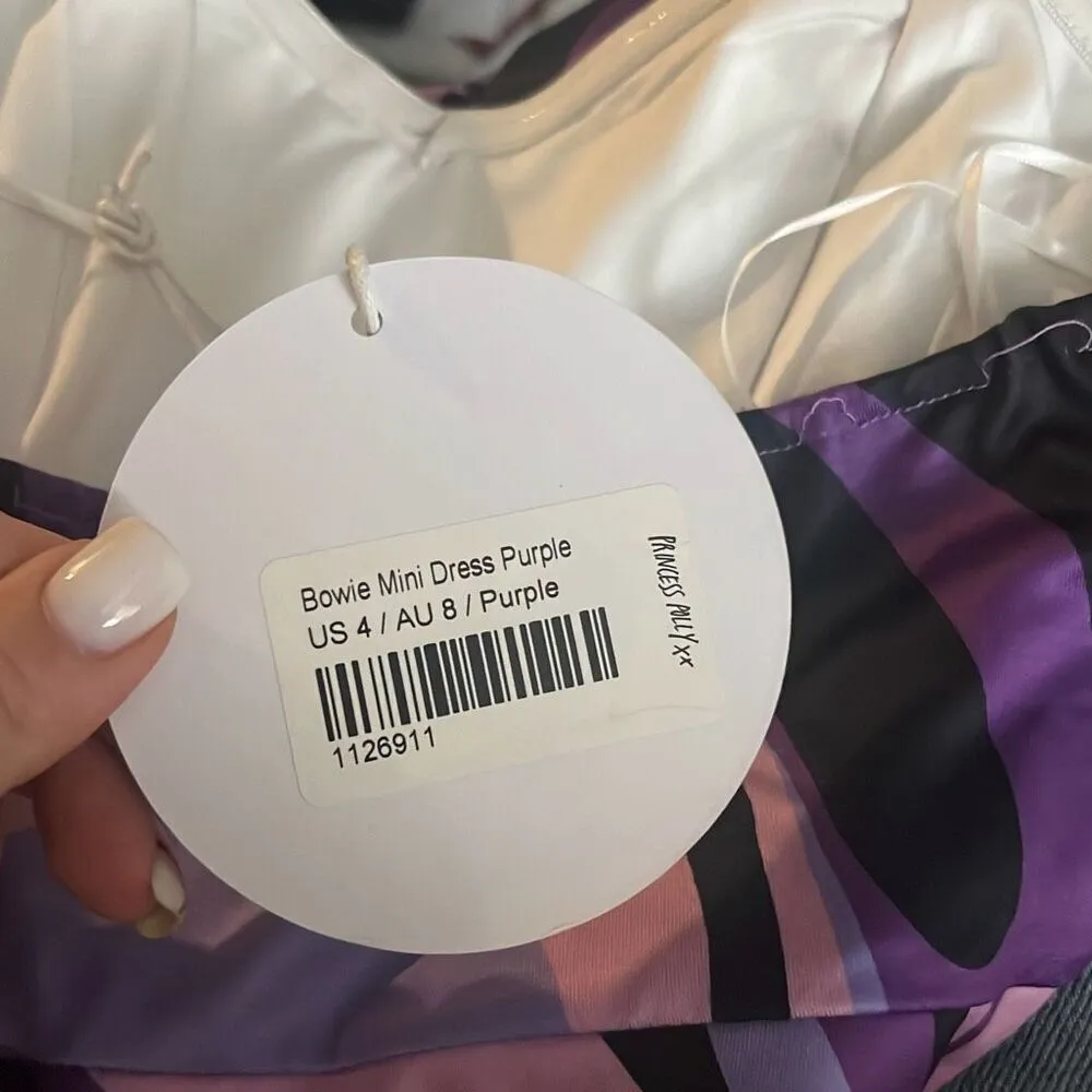 ✨PRINCESS POLLY BOWIE MINI SZ 4 DRESS PURPLE✨ - Image 8