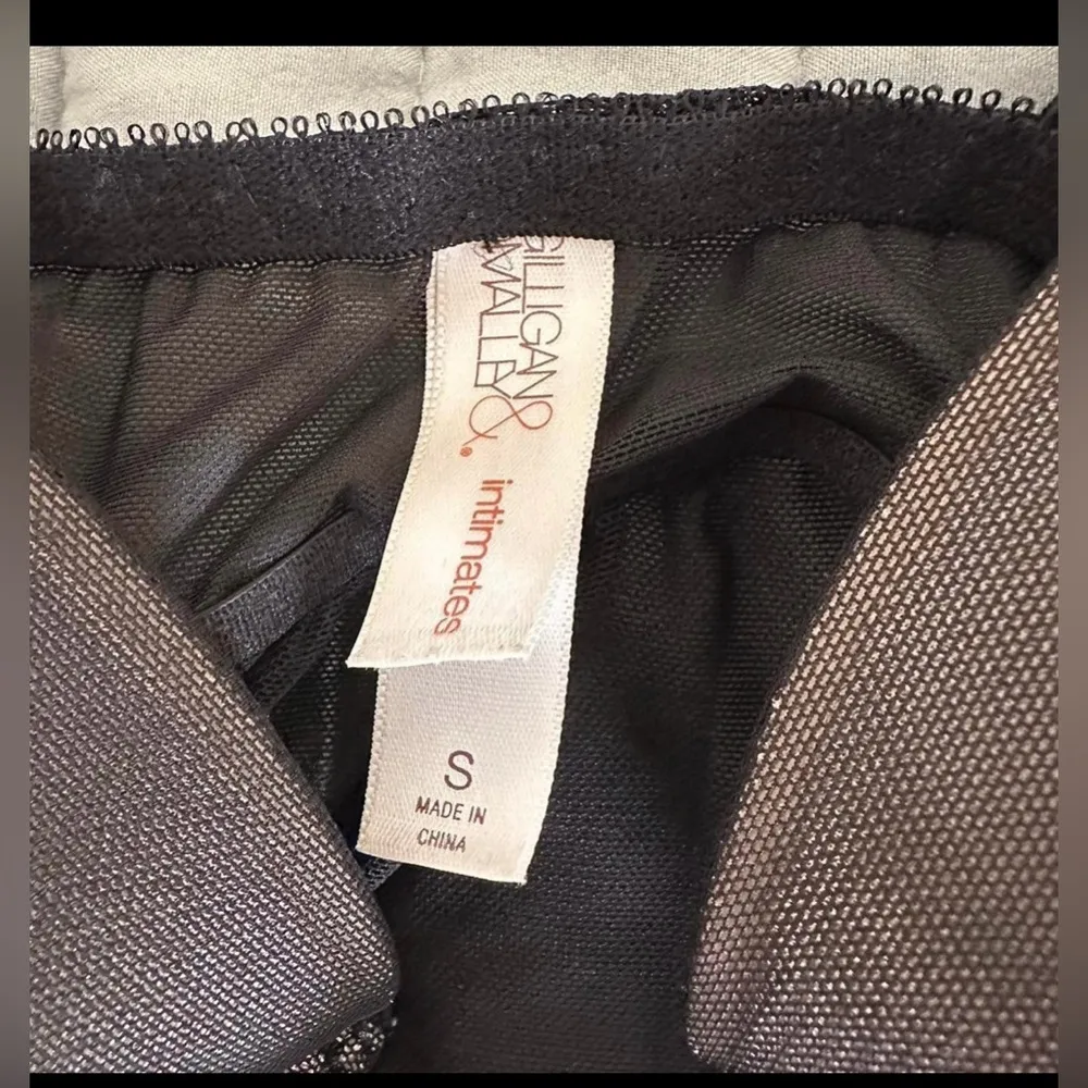 Gilligan O'Malley Black Mesh Bow Padded Bra Open Front Lingerie Slip Cami S - Image 2