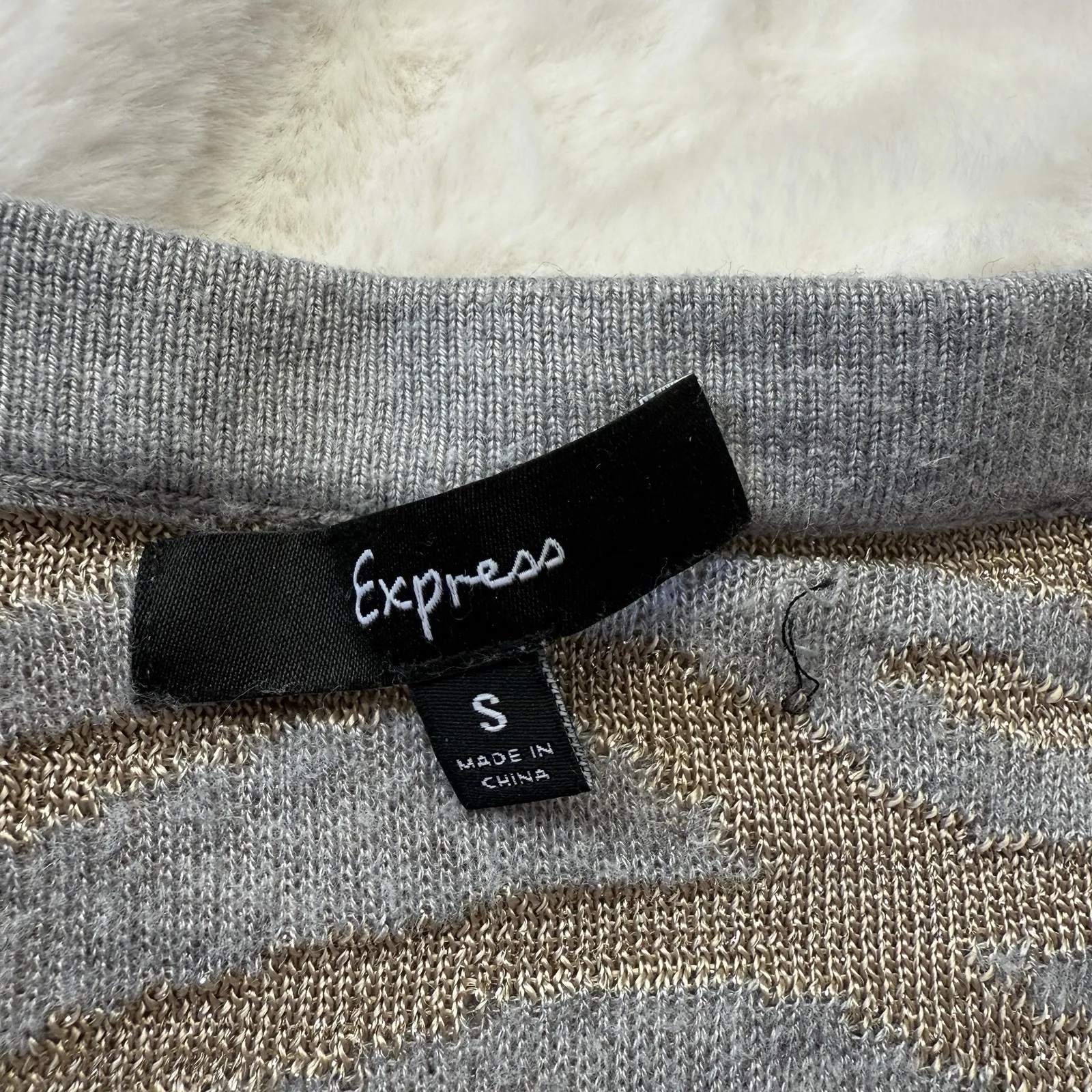 Y2K‎ Express Metallic Zebra Knit Tube Top Strapless 2000s Clubwear Size Small - Image 4