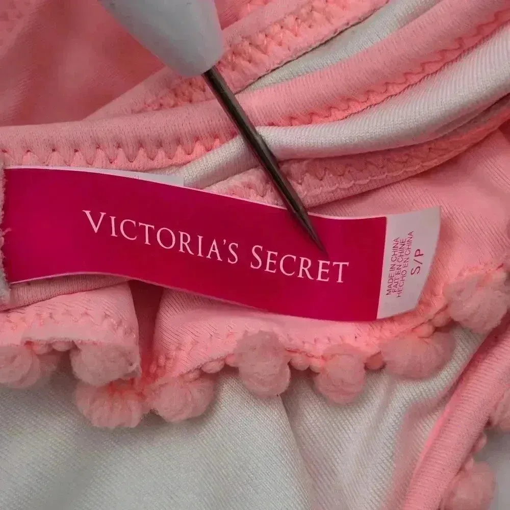 Victoria's Secret Orange Lace Padded Bikini S Top Halter‎ Swimwear Small - Image 5