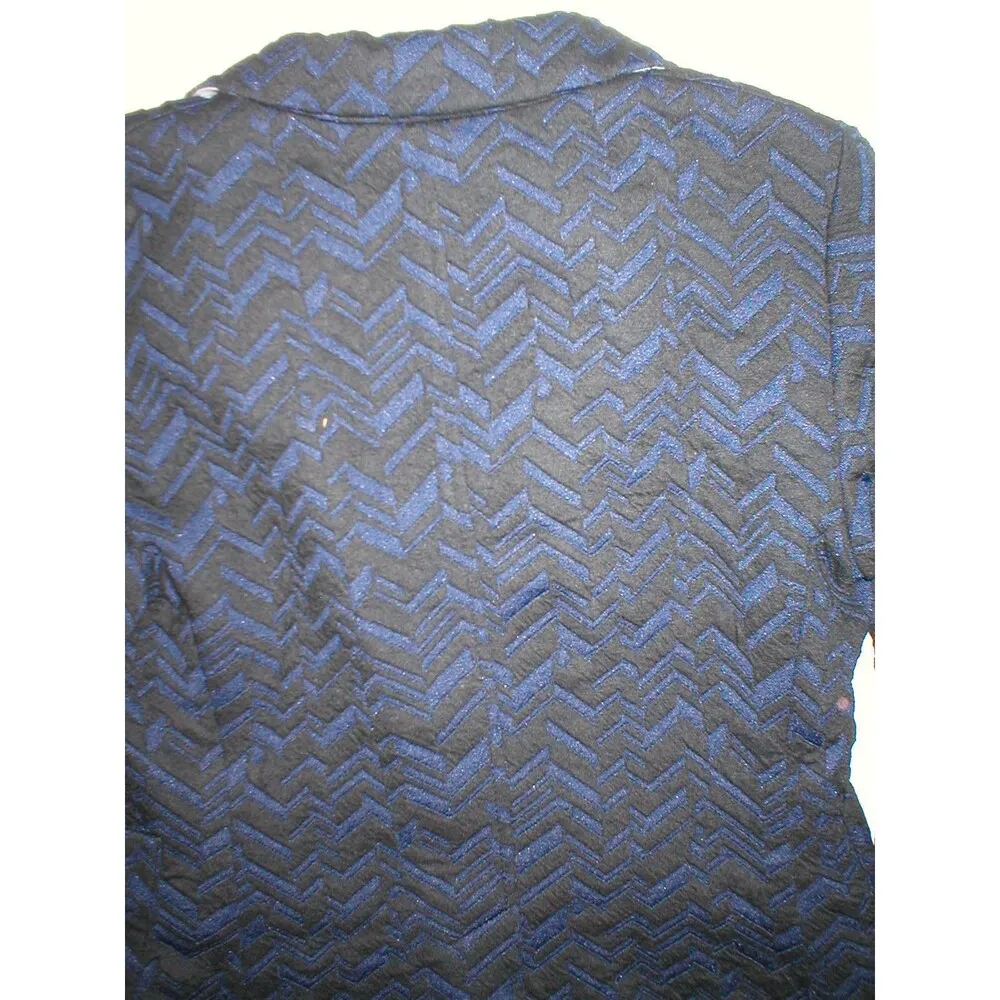 NWT New Womens Anthropolgie Cartonnier 4 Bas Relief Blazer Jacket Blue Black Tex - Image 9