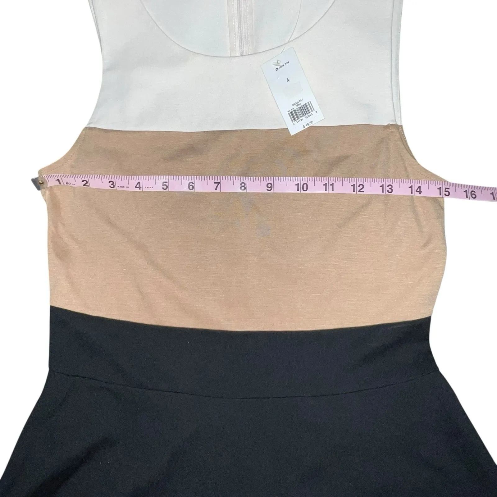 Banana Republic Women Sleeveless Peplum Color Block Top Size 4 Neutral Combo New - Image 5