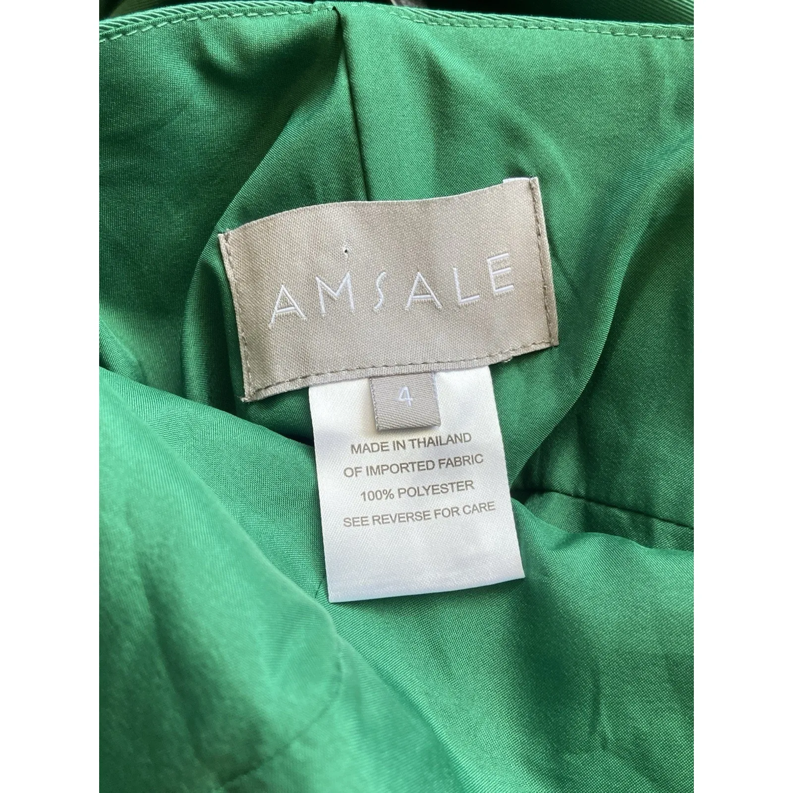 Amsale Solid Green Halter Button Neck Floor Length Gown Formal Dress Prom Hoco 4 - Image 11