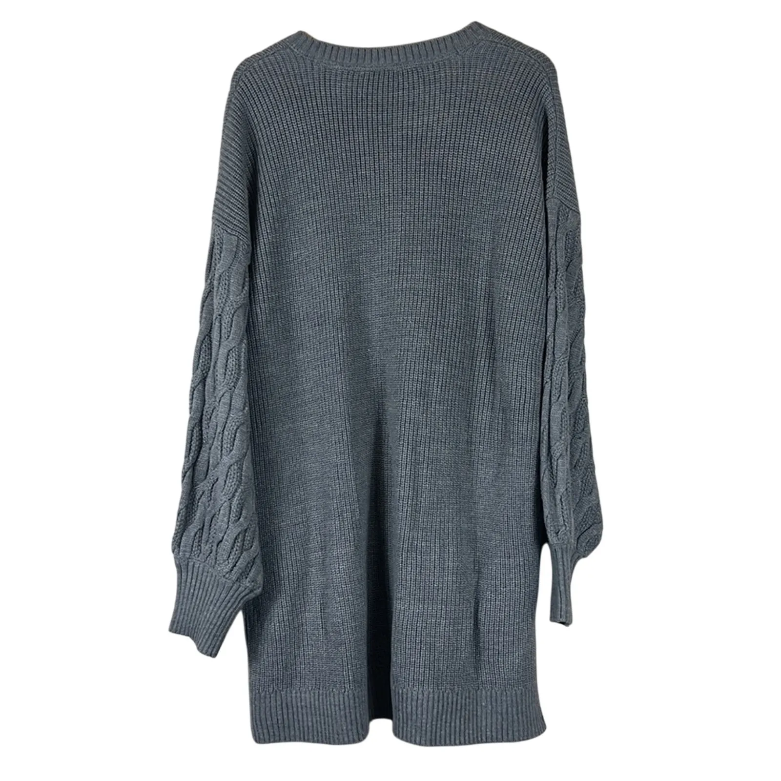 NWT New York & Company Zip Cardigan Womens XXL Gray Cable Knit Cozy Slouchy - Image 4