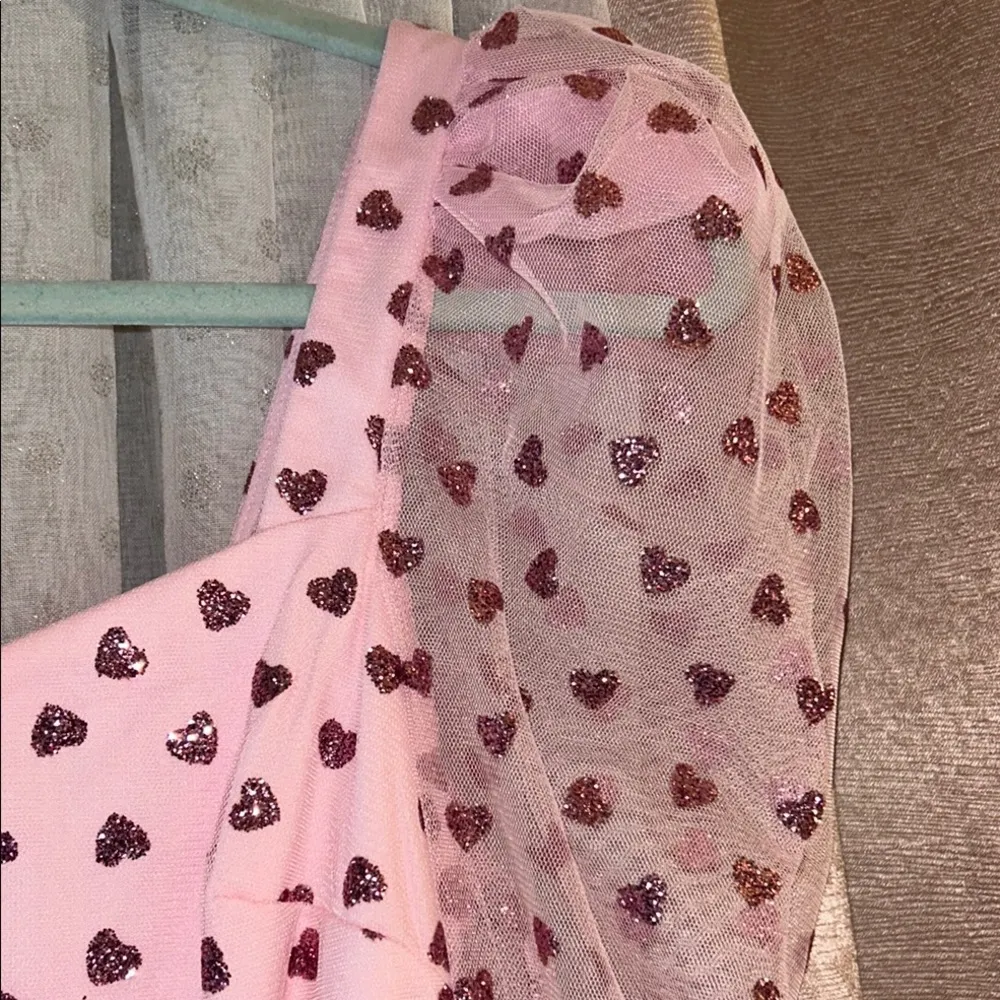 NWT Luxe Wave Size S Pink Heart Patterned Dress - Image 7