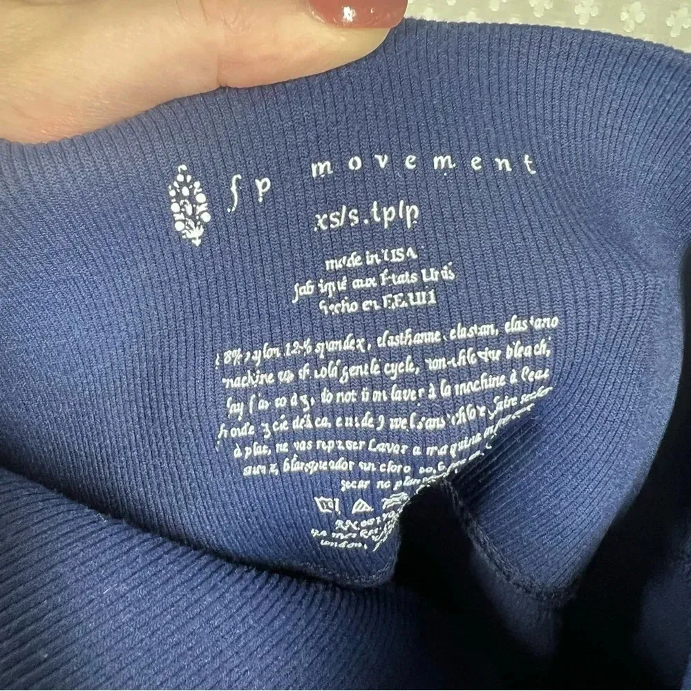 Free People Movement Dark‎ Blue Seamless Ribbed Leggings - Image 3