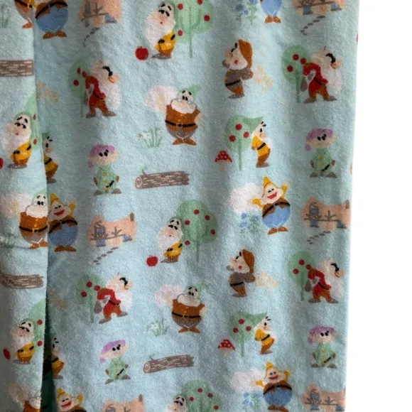 Disney Store Snow White Seven Dwarfs Pajama Pants‎ Blue Flannel Sleepwear Sz M - Image 5