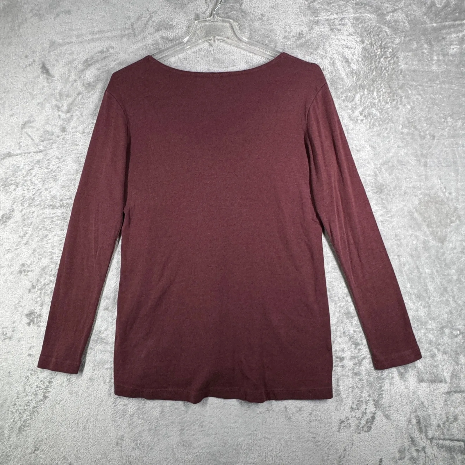 Bryn Walker‎ Top Womens Burgundy Knit Scoop Neck Long Sleeve Minimalist Artsy XL - Image 3