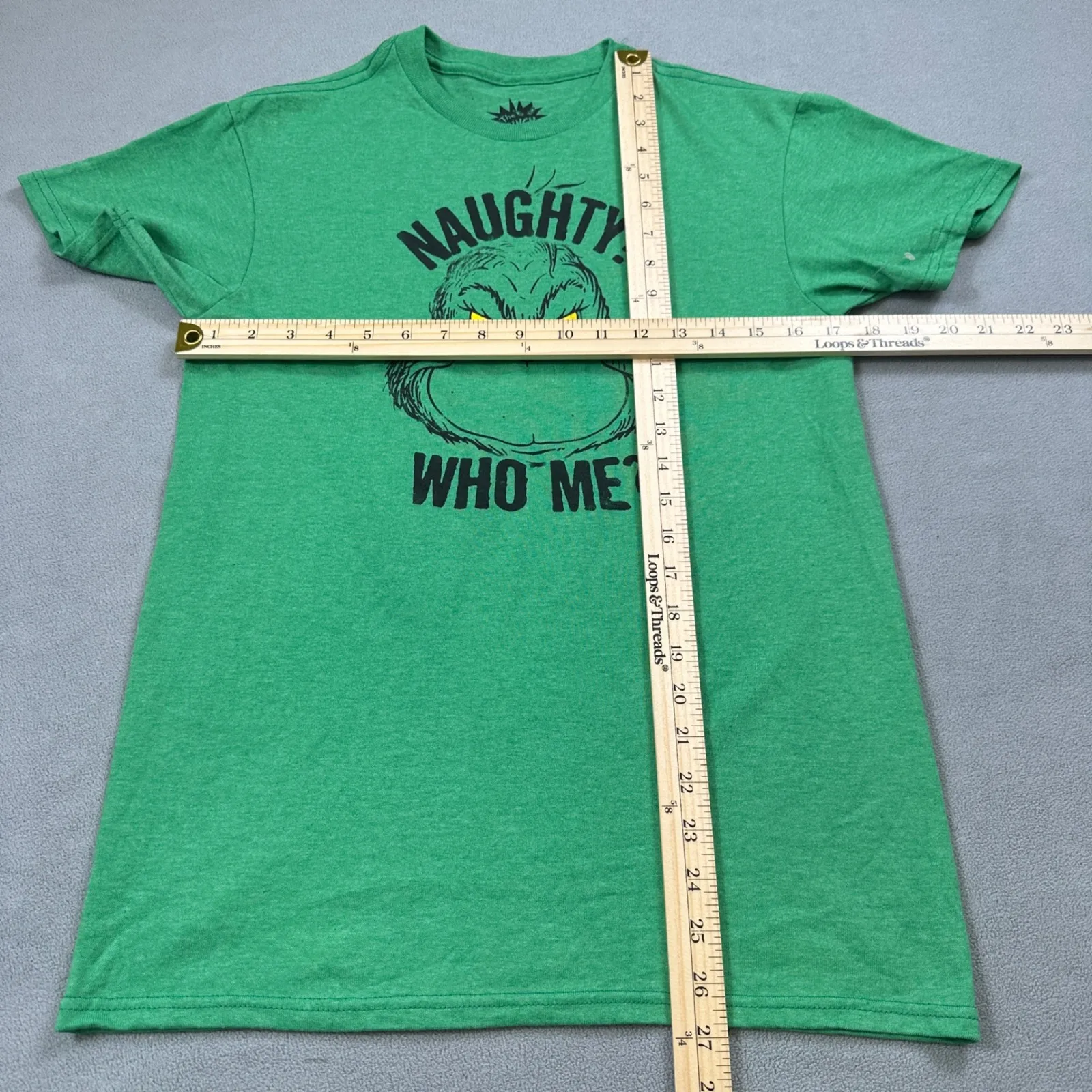 NWOT The Grinch Shirt Womens S Green Naughty Who Me Graphic Tee Dr Seuss Cartoon - Image 3