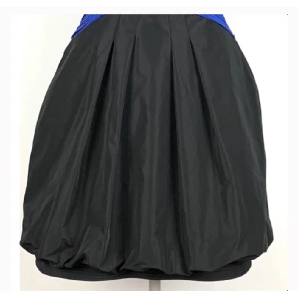 BCBGMaxAzria Blue Sapphire Knit Dress with Taffeta Bubble Skirt size XS - Image 12