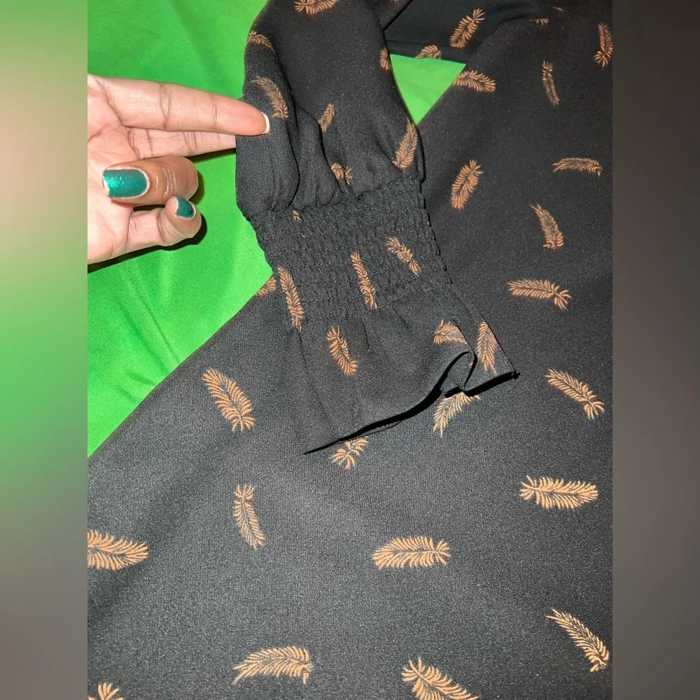 Hobbs London Elegant Black Mini Dress with Brown Accents size 4 - Image 7