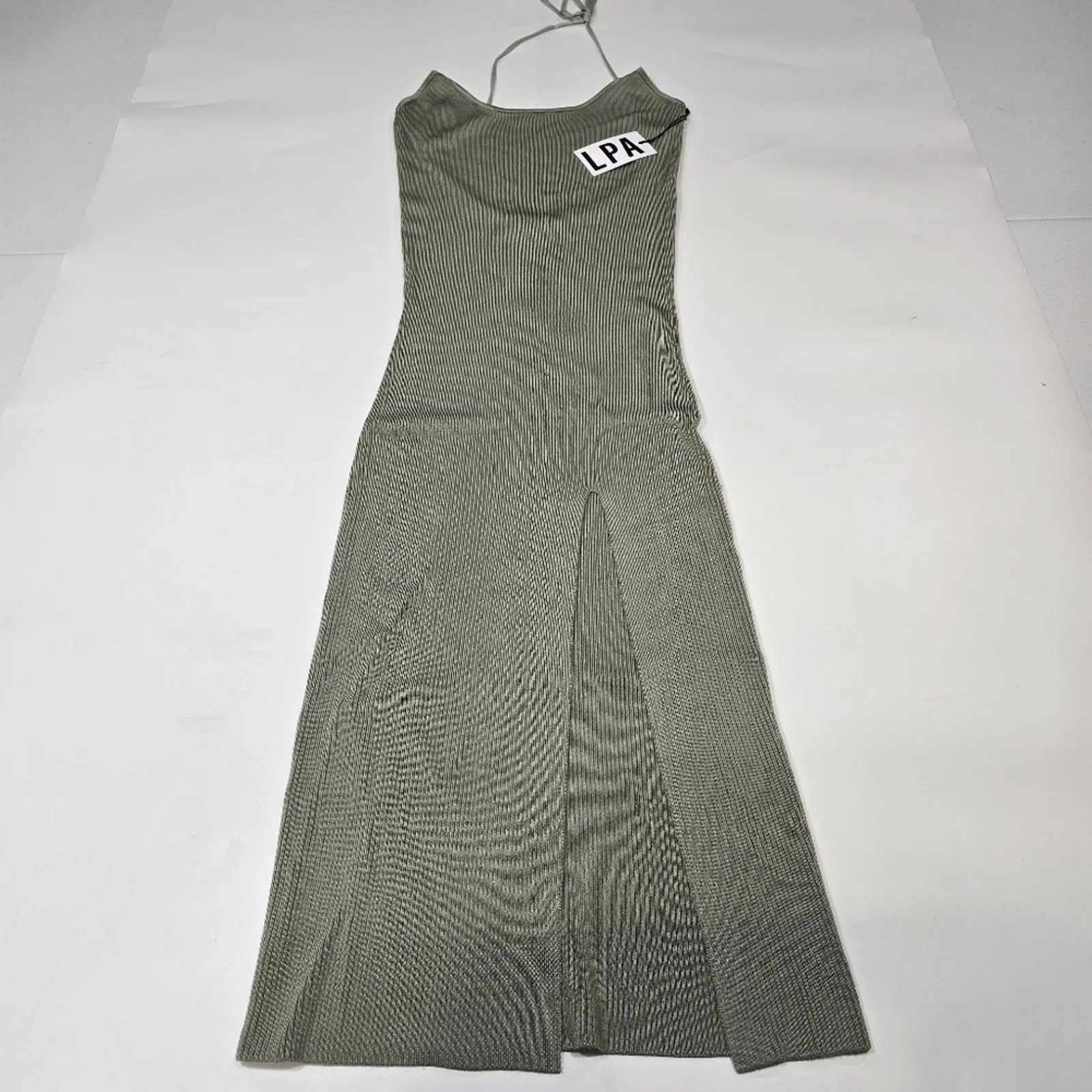 LPA Karter Knit Midi Dress in Sage Large - Image 3