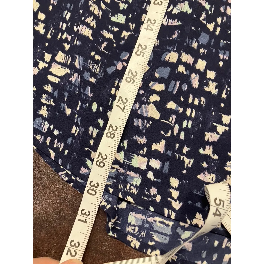 Evri Women's 2X Dress Navy Blue Abstract‎ Print V Neck Short Sleeve Career Size XXL - Image 10