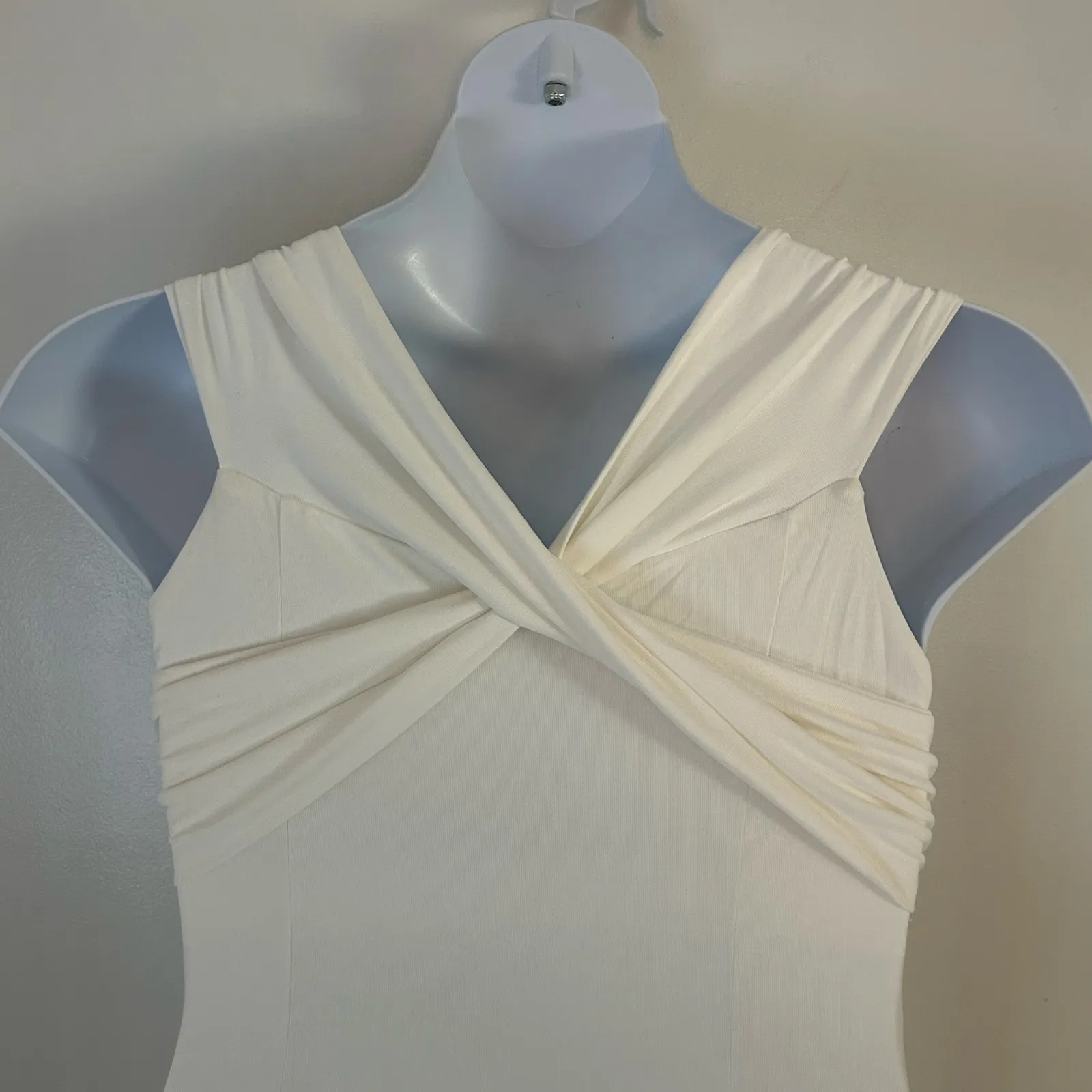 OGL Women's Flowy Criss Cross Off Shoulder Midi Brami Dress Pure White L New Size L - Image 6