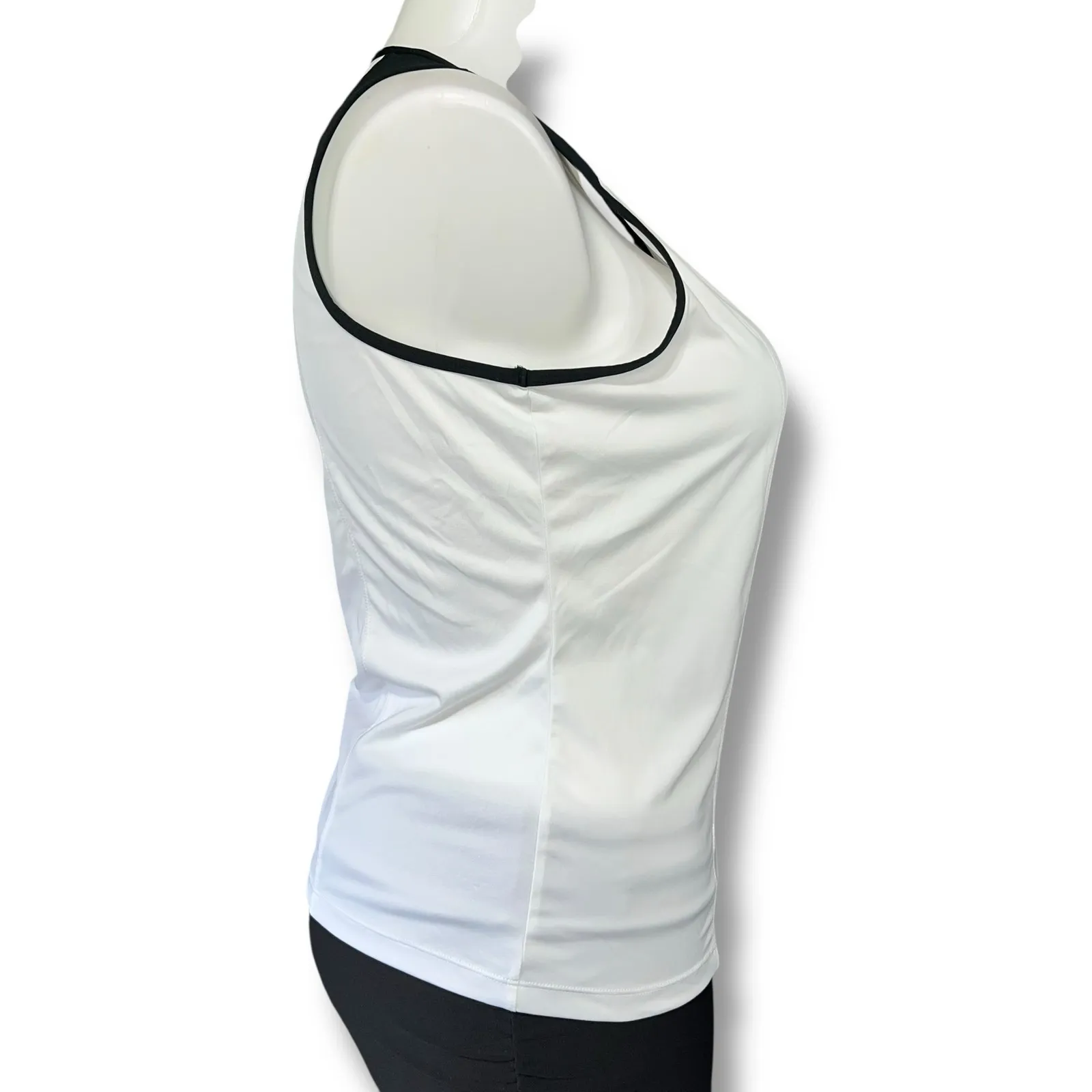 Nike Performance Womens Athletic Tank Top Pullover Sleeveless White Black XL - Image 3