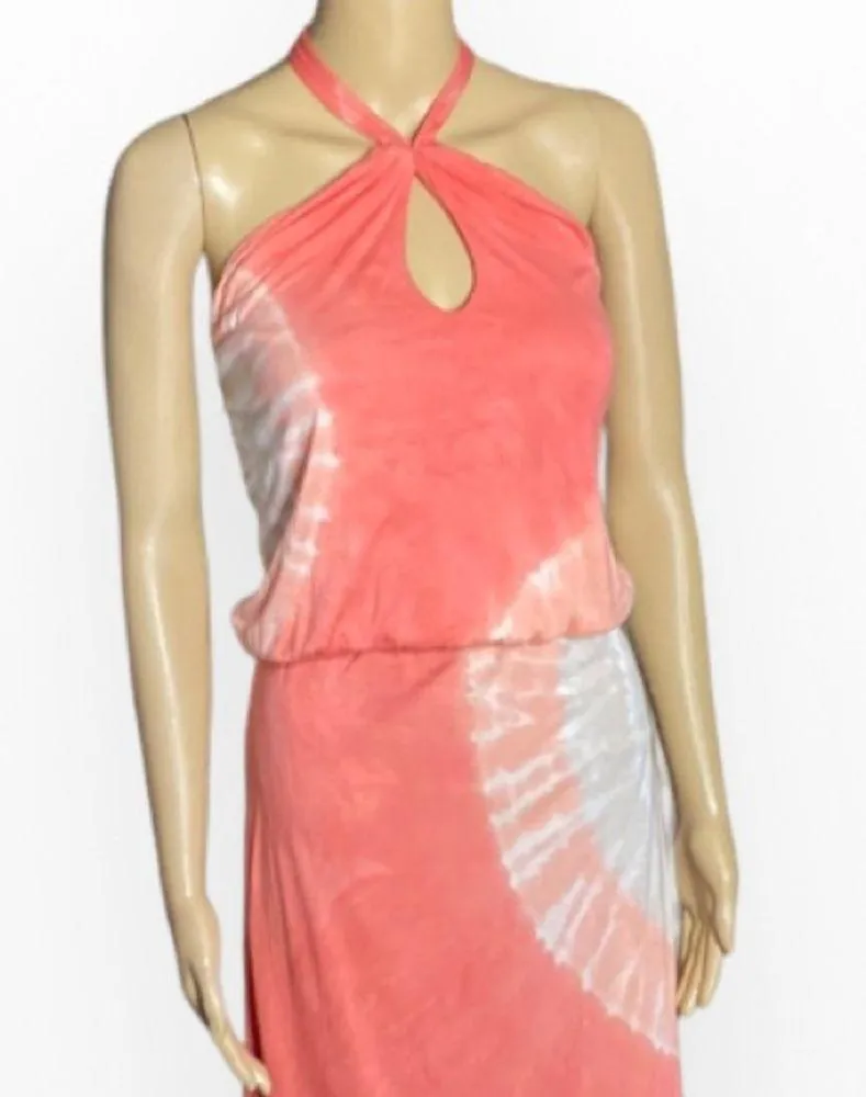 Young Fabulous & Broke Halter Key hole Tie Dye Long Dress Size S - Image 3