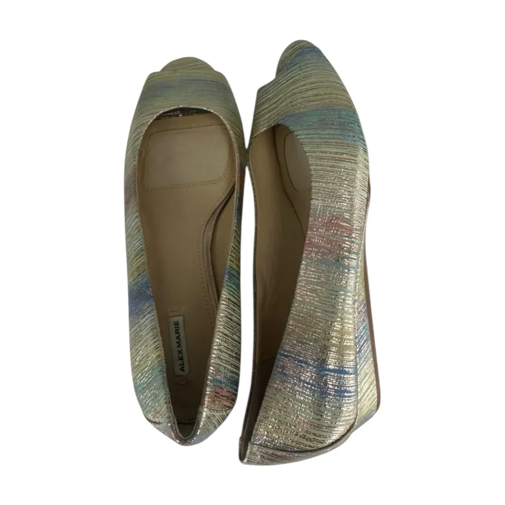 ALEX MARIE NWT Metallic Rainbow Wedges Size 9 - Image 4