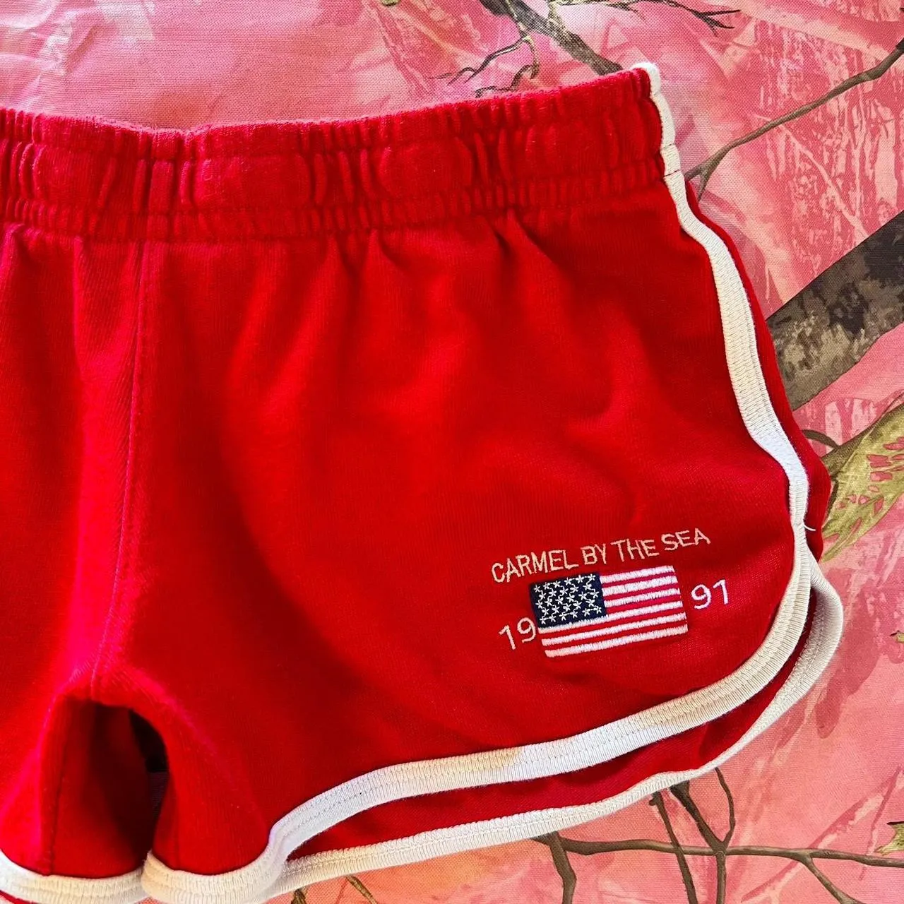 red american flag mini lounge shorts - Image 4
