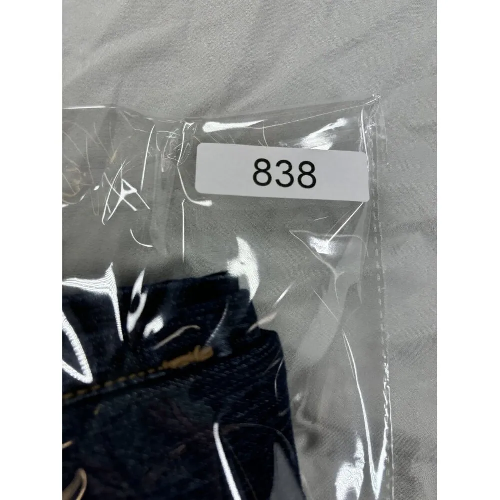 Grane Flare Leg Jeans Juniors Sz 5 Dark wash Wide Leg Distressed Hem Blue - Image 11