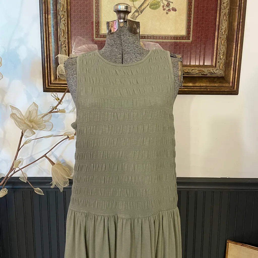 NWT Universal Thread Olive Green A Line Smocked Tank Dress - Sz XXL 💚🎀 - Image 5