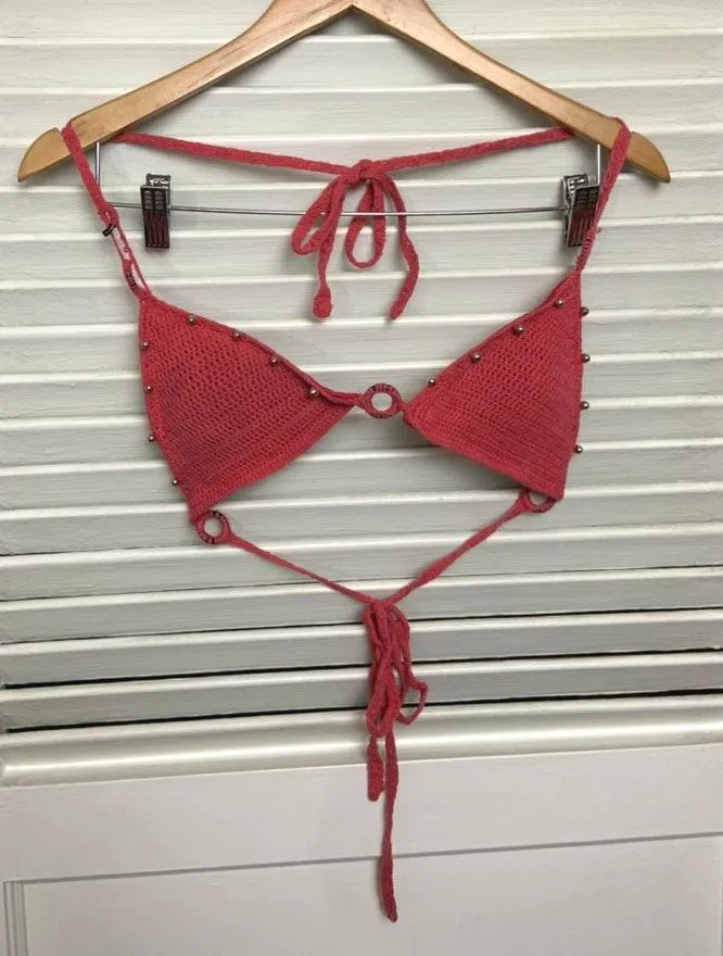 Pink Crochet Bikini Top - Image 7