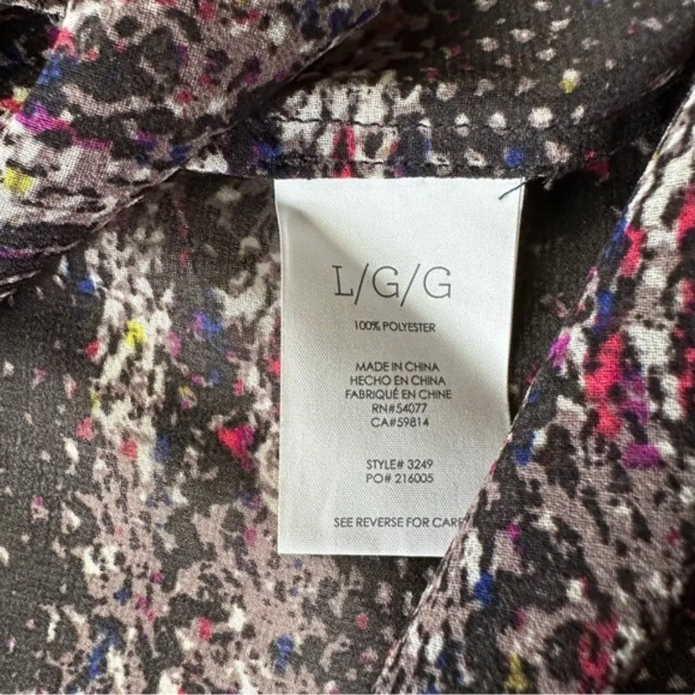 Cabi Chiffon Sheer Long Sleeve Collar Button Down Abstract Polka Dot Pri… - Image 8