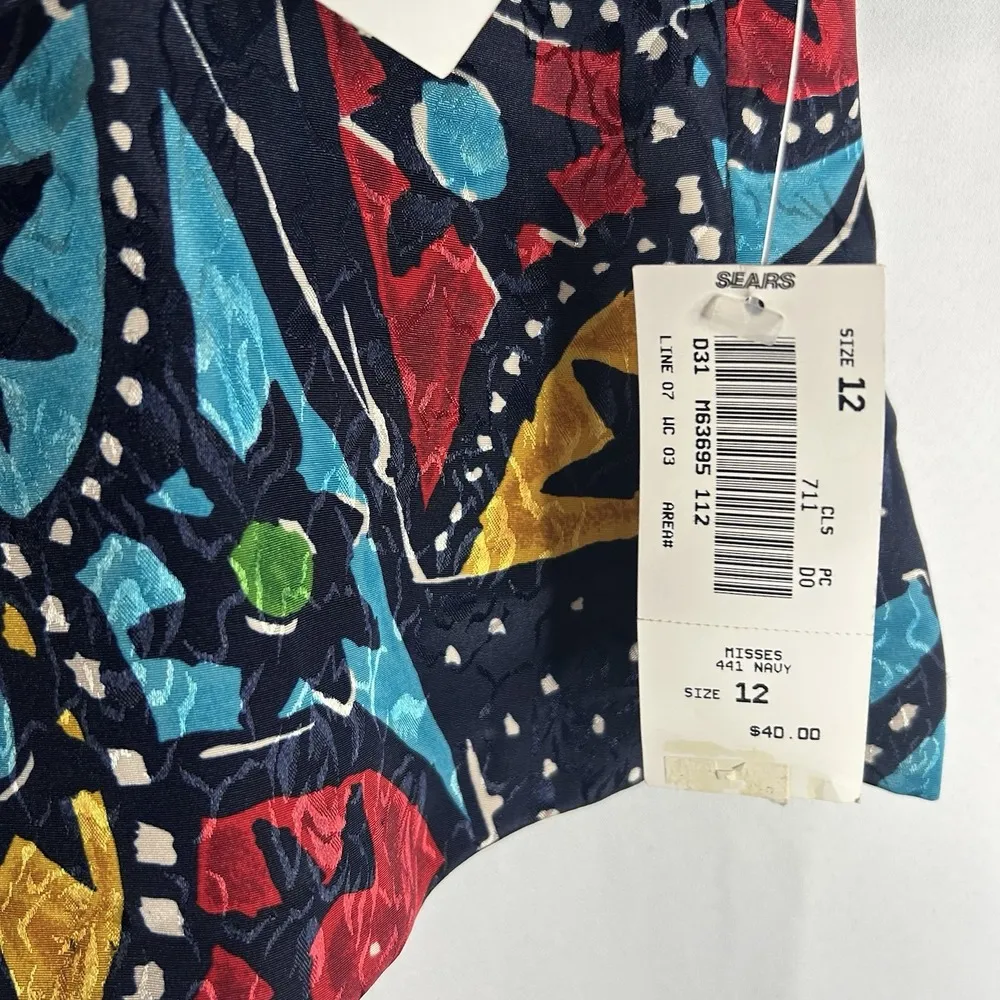 Cohen Bros New York Size 12 Geometric Multicolored Women's 3/4 Sleeve Blazer NWT - Image 5