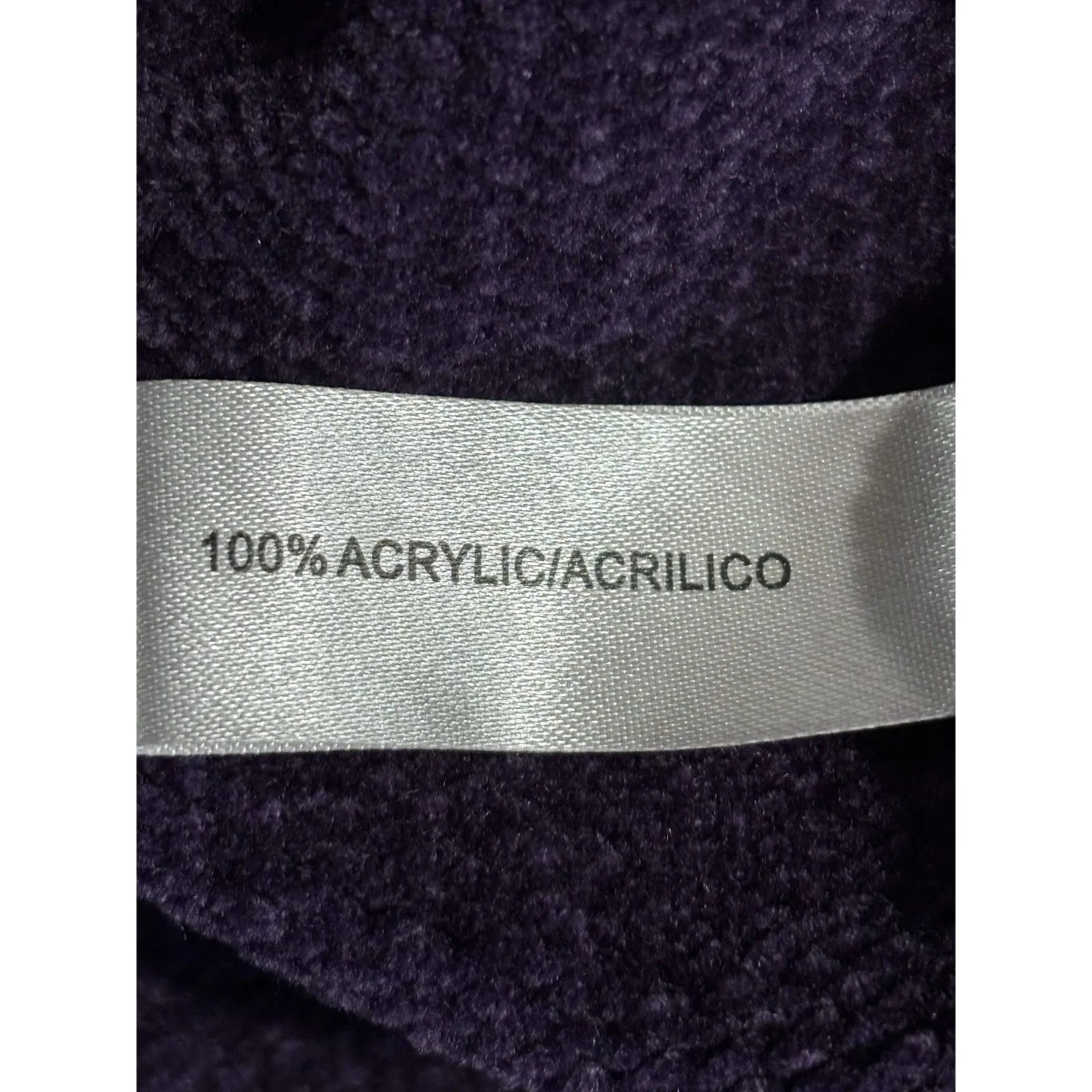 Carolyn Taylor Chenille Purple Zip Up Long Sleeve Sweater Size PL Collar Soft - Image 6