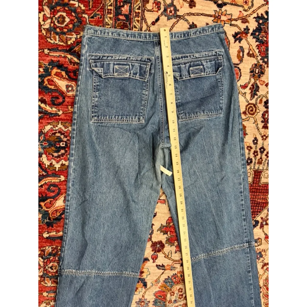 Vintage SO•LA Double Knee Drawstring Denim Utility Workwear Jeans Size 9 Blue - Image 8