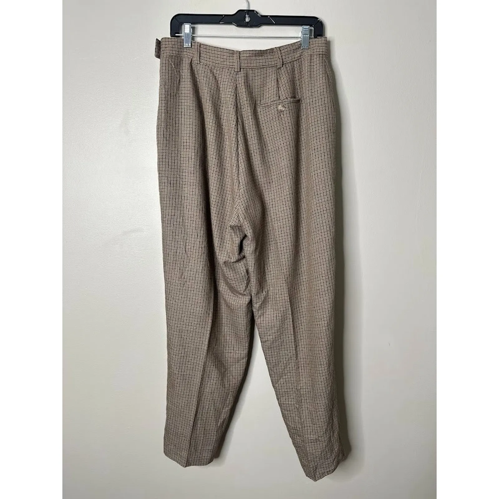 Vintage Casual Corner Pants 14 Houndstooth Plaid Preppy Academia Old Money Wool Brown - Image 3