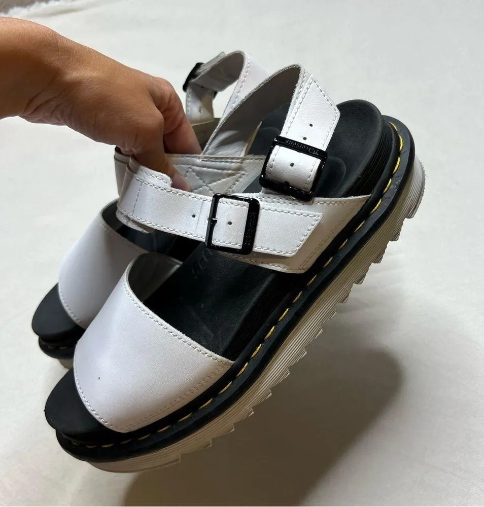 Dr. Martens Voss White Leather Strap Sandals - Image 8