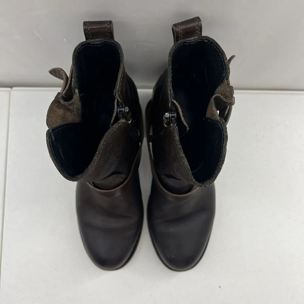 Rag & Bone Size 6.5 Harper Moto Boots Ankle Booties Dark Brown Leather Comfy - Image 6