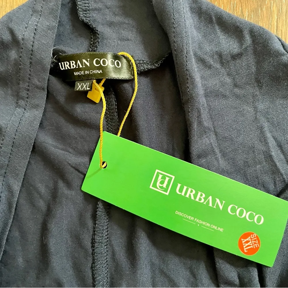 URBAN COCO sleeveless, asymmetrical hem lightweight cardigan vest, size XXL, NWT - Image 8