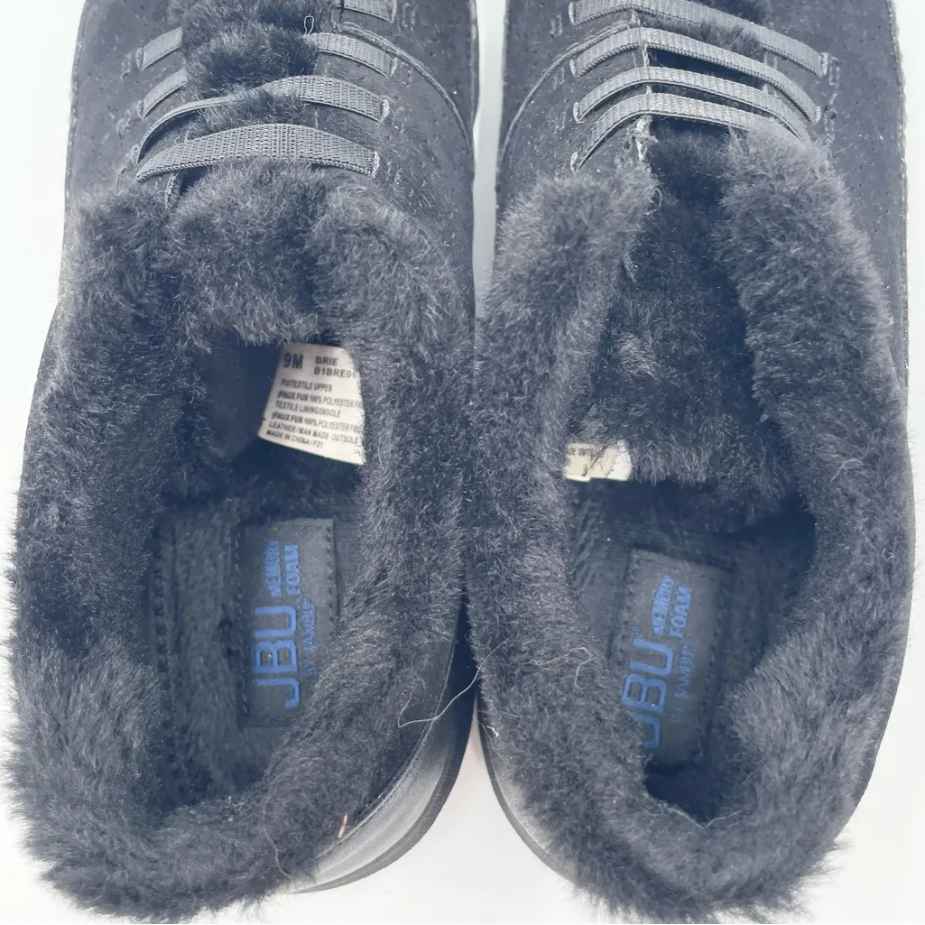 JBU by Jambu Women's Brie Sneaker Size 9 Black Faux Fur Lined Comfort Slip On - Image 5