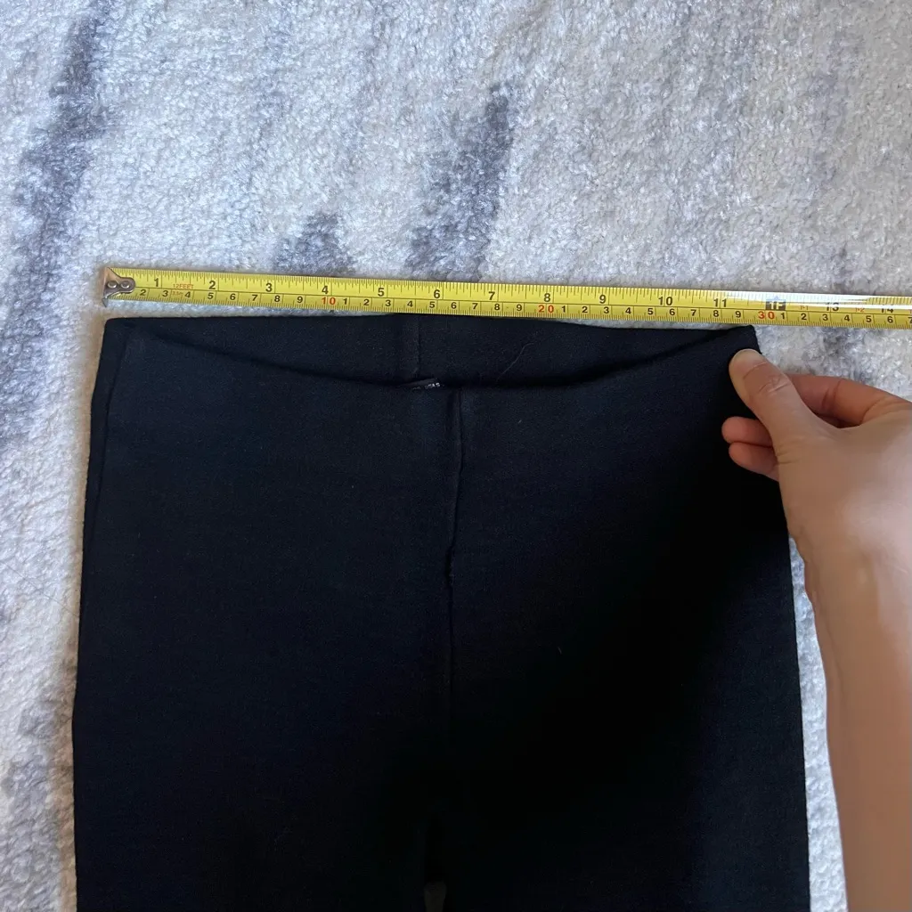 Flared Pants Leggings – Black, Side Slit Hem, Stretch Fit - Image 4