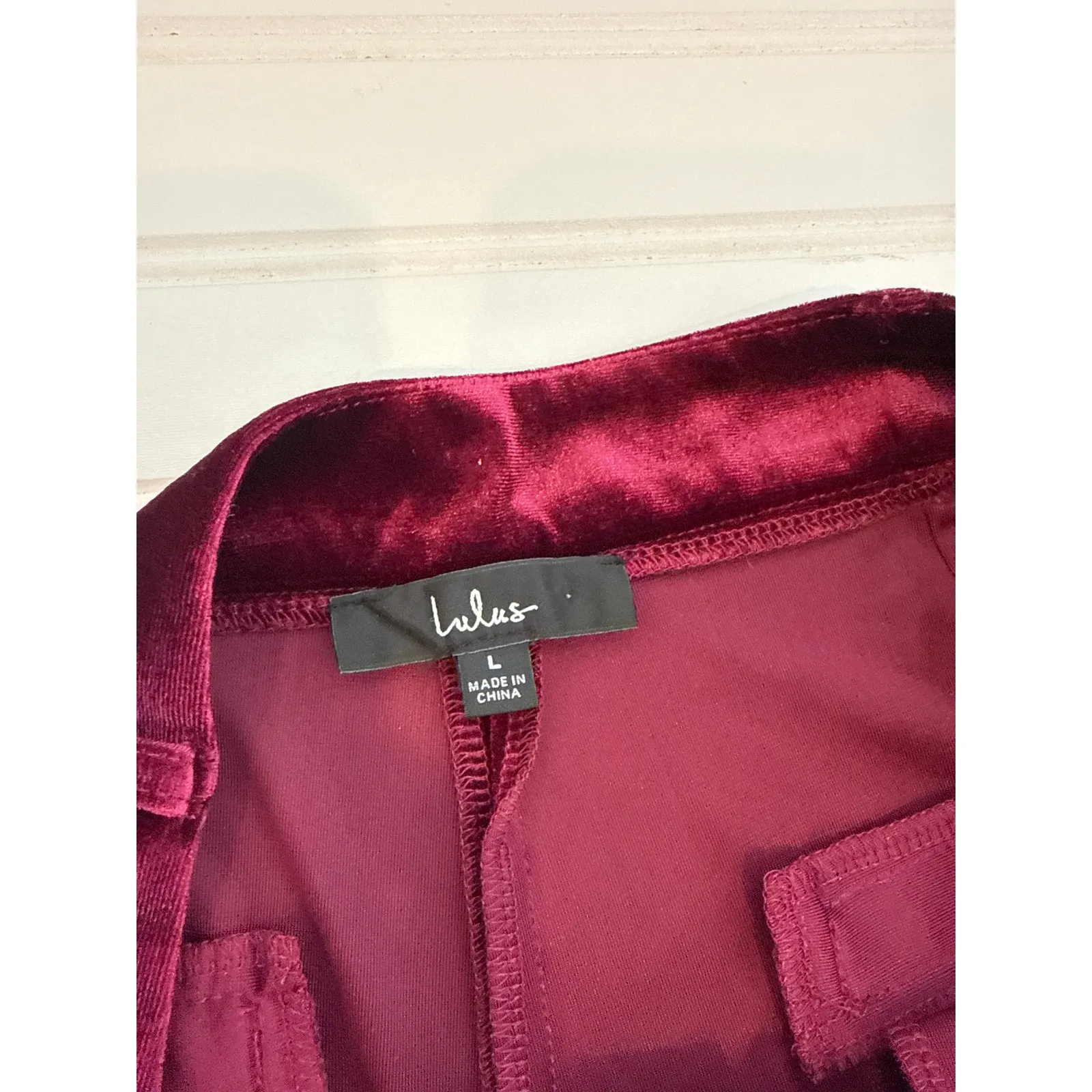 Lulus Chic Splendor Wine Red Velvet Pleated High-Rise Wide-Leg Pants Size 12 - Image 7