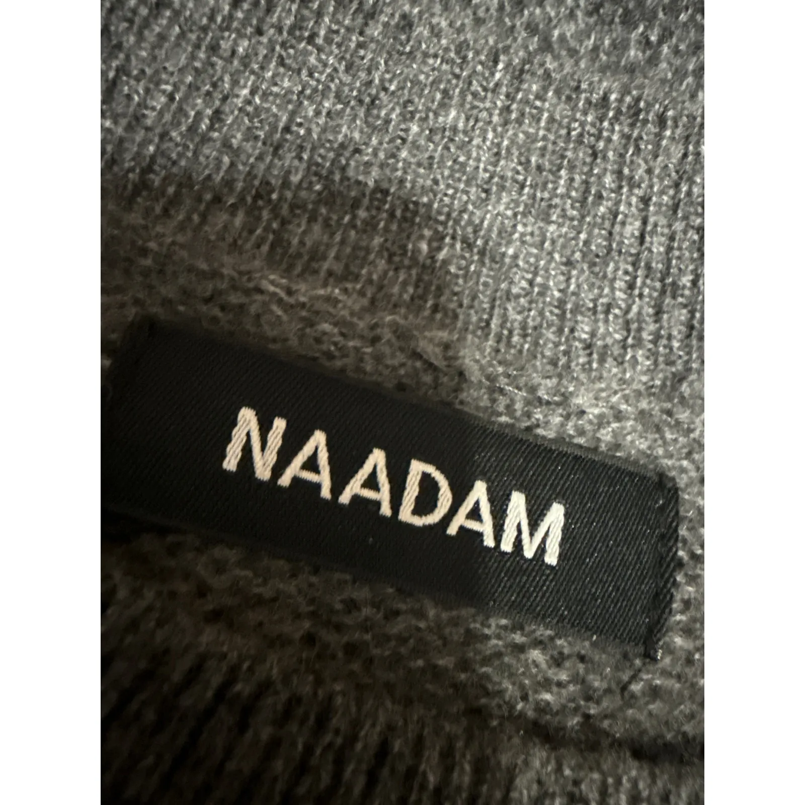 Naadam 100% Cashmere Women's Gray Knit Mock Neck Long Sleeve Sweater Top Size XS - Image 3