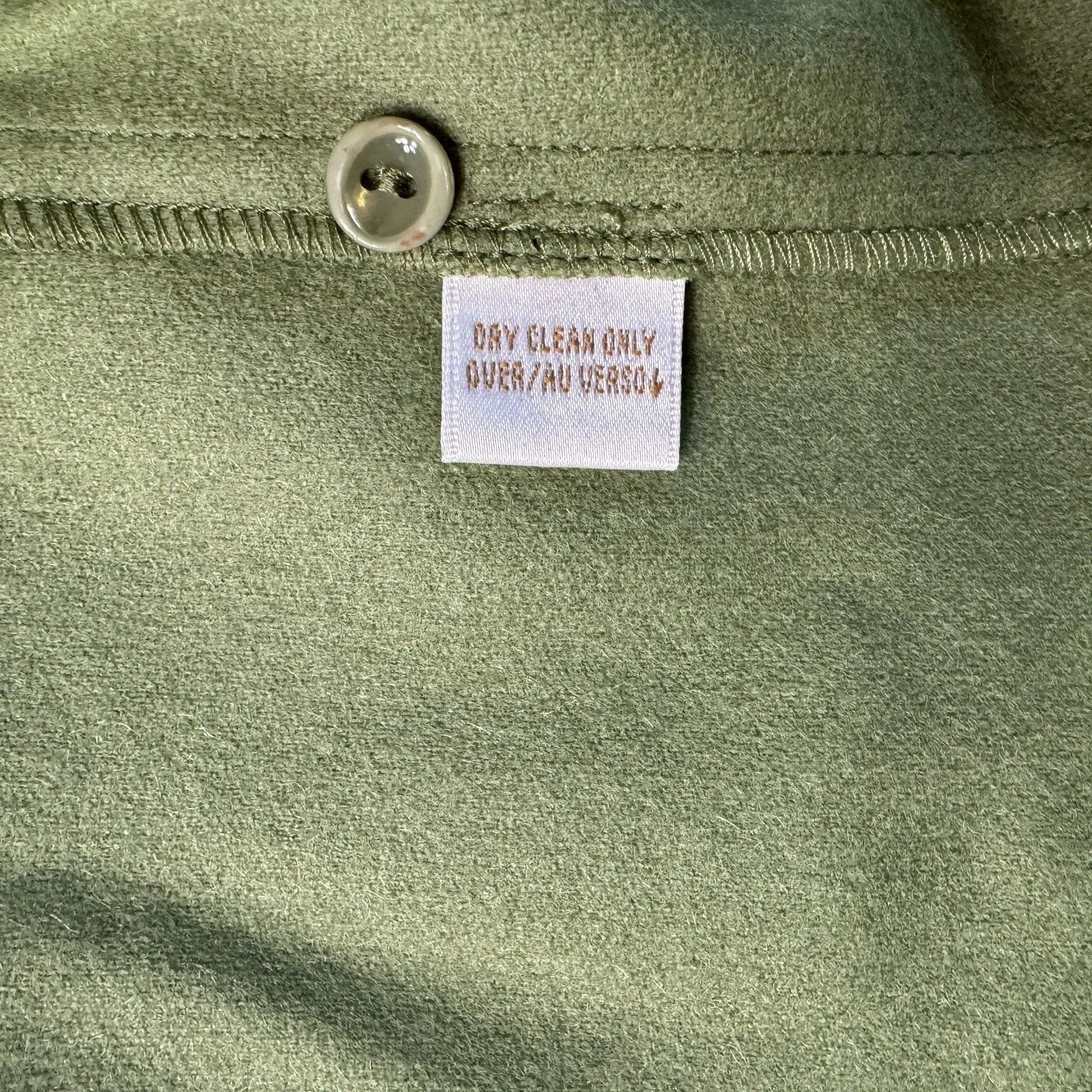 Dana Buchman Cashmere Open Jacket Blazer‎ Women's 6 Green Soft Luxury *HOLES* - Image 5