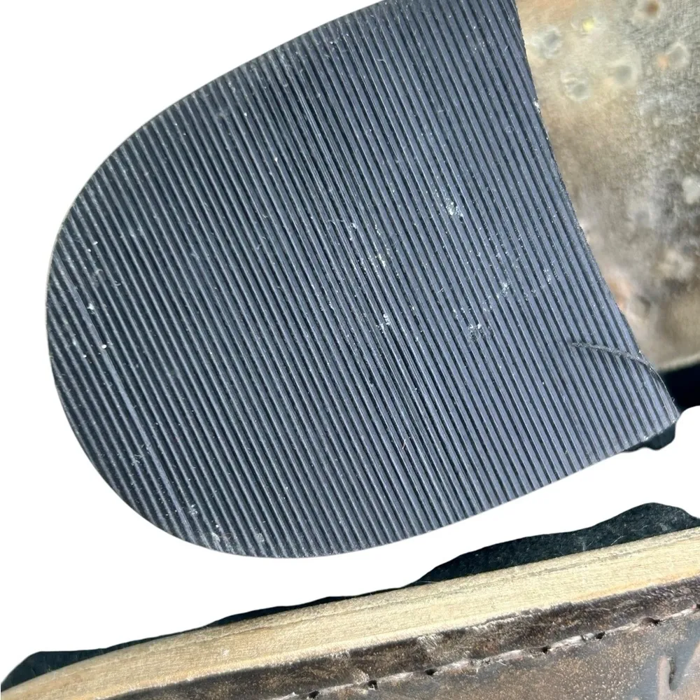 Freebird Shiloh Black Suede Leather Buckle Low Heel Booties Women 7 Distressed - Image 13