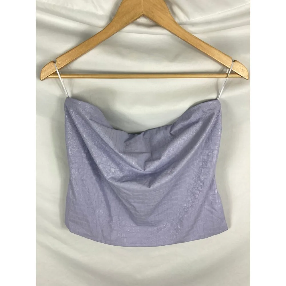 NWT Naked Wardrobe Crocodile Collection Embossed Strapless tube top 1x - Image 2