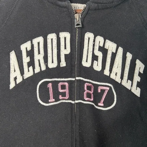 VTG Aeropostale 1987 Women Medium‎ Y2K Black Jacket Retro Casual 00s Nostalgia - Image 4