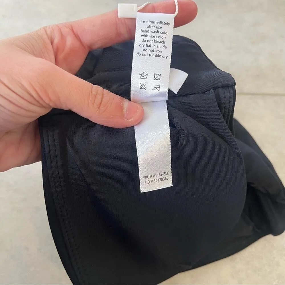 NWT Andie Swim Black Bandeau Bikini Scala Top Strapless XL V Notch Neutral - Image 8