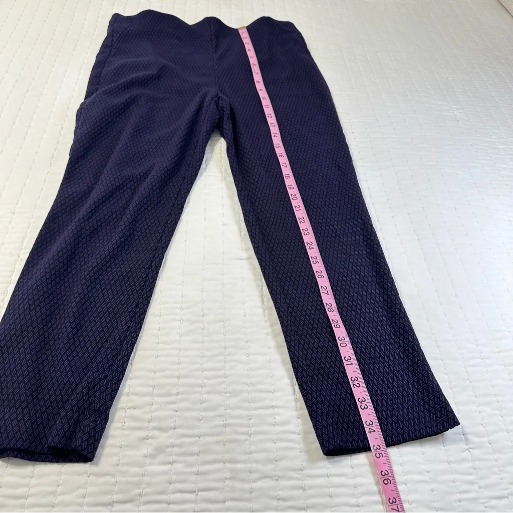 Chico's Pull On Ankle Pants Elastic Waist Purple and black Texture - Image 4