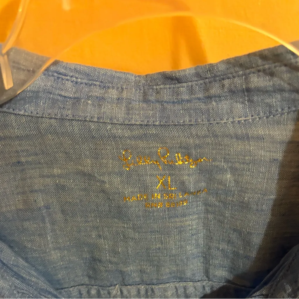 Lilly Pulitzer Sea View Button Down Linen Shirt in Blue - Image 6