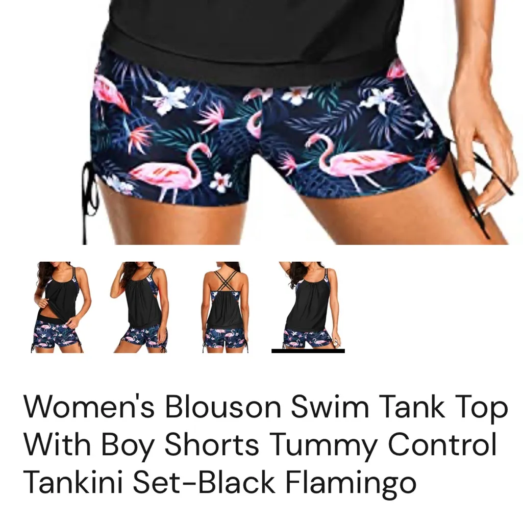 Marinavida swim tank with flamingos size Small new Black - Image 13