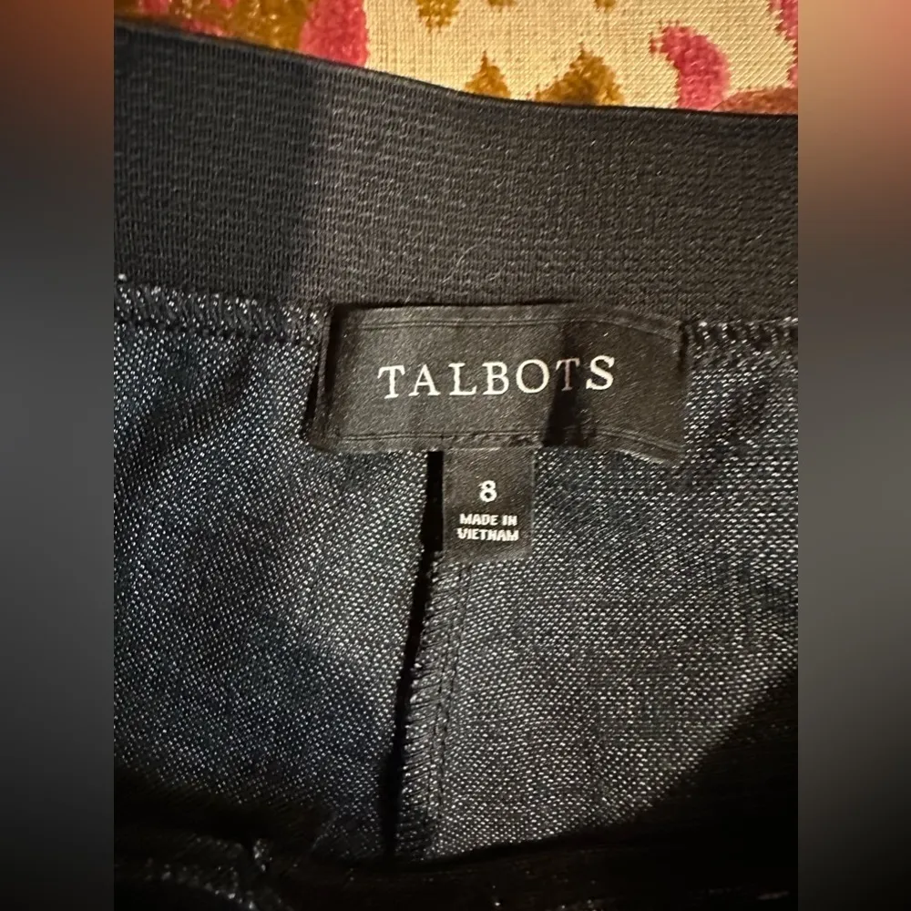 EUC Talbots Oxford square style fabric with waist elastic leggings leg style Sz8 - Image 3