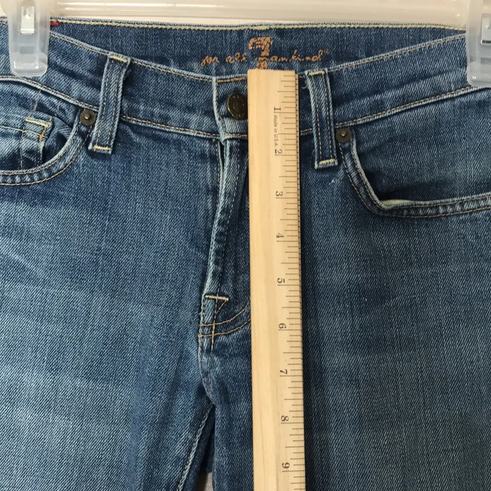 7 for all mankind medium wash bootcut jeans size 27 - Image 6